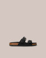Sandalias Planas Foot Bed,NEGRO